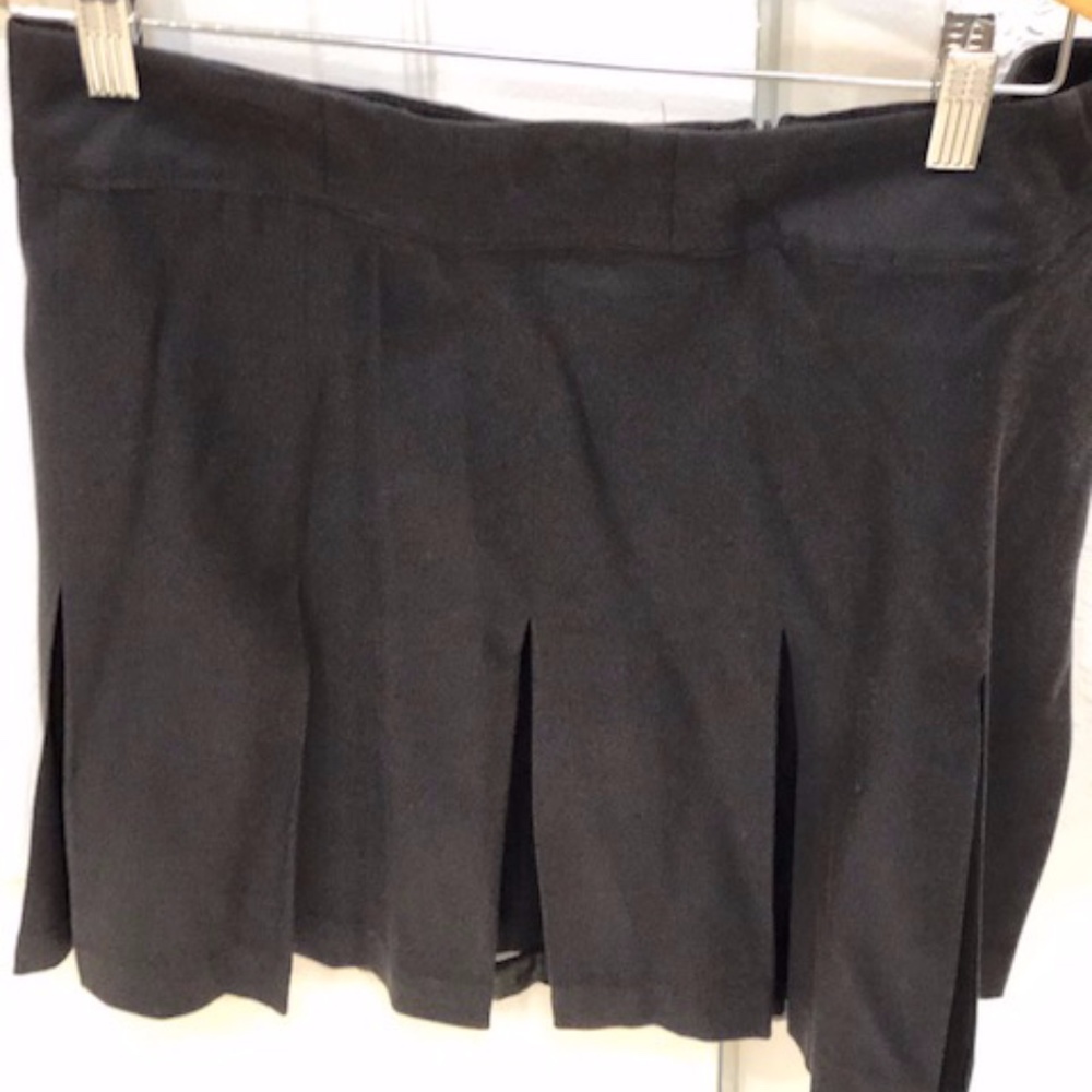 Blumarine Black Silk Skirt with Chiffon Inserts